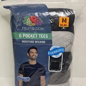 Fruit of the Loom Men's Eversoft Pocket Tees in Black and Gray